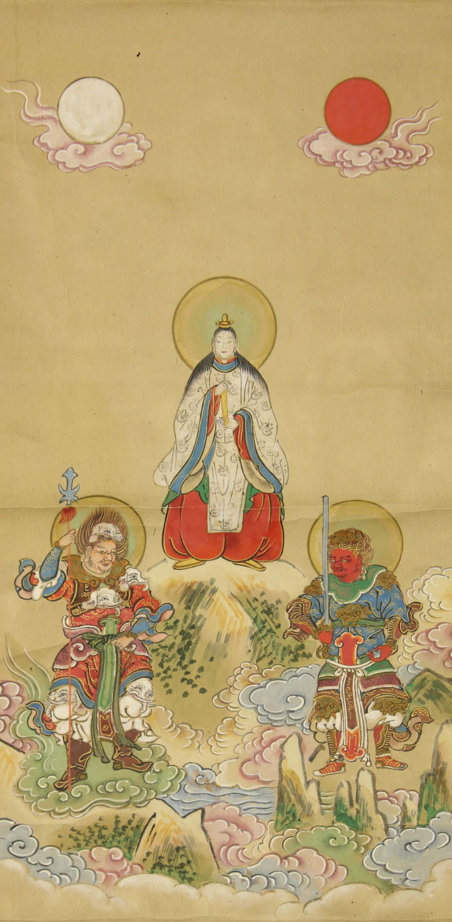 中国古美術・旧蔵象の鼻の富貴神の蓮の花油灯・純銅・蔵伝工芸・宝石彩絵描金・木箱付 中国古美術・旧蔵象の鼻の富貴神の蓮の花油灯・