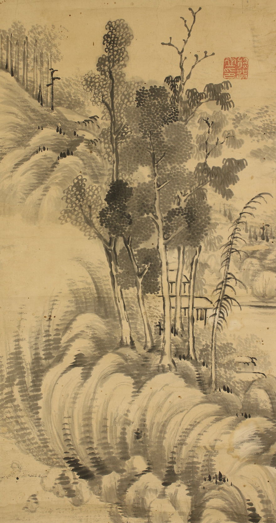 江戸中期絵師 南蘋派 岡岷山作『郭子儀図』絹本大型掛軸 真作 箱付 中国画 瓢】真作 熊代熊斐 「虎図」 松本白華極箱 沈南蘋に