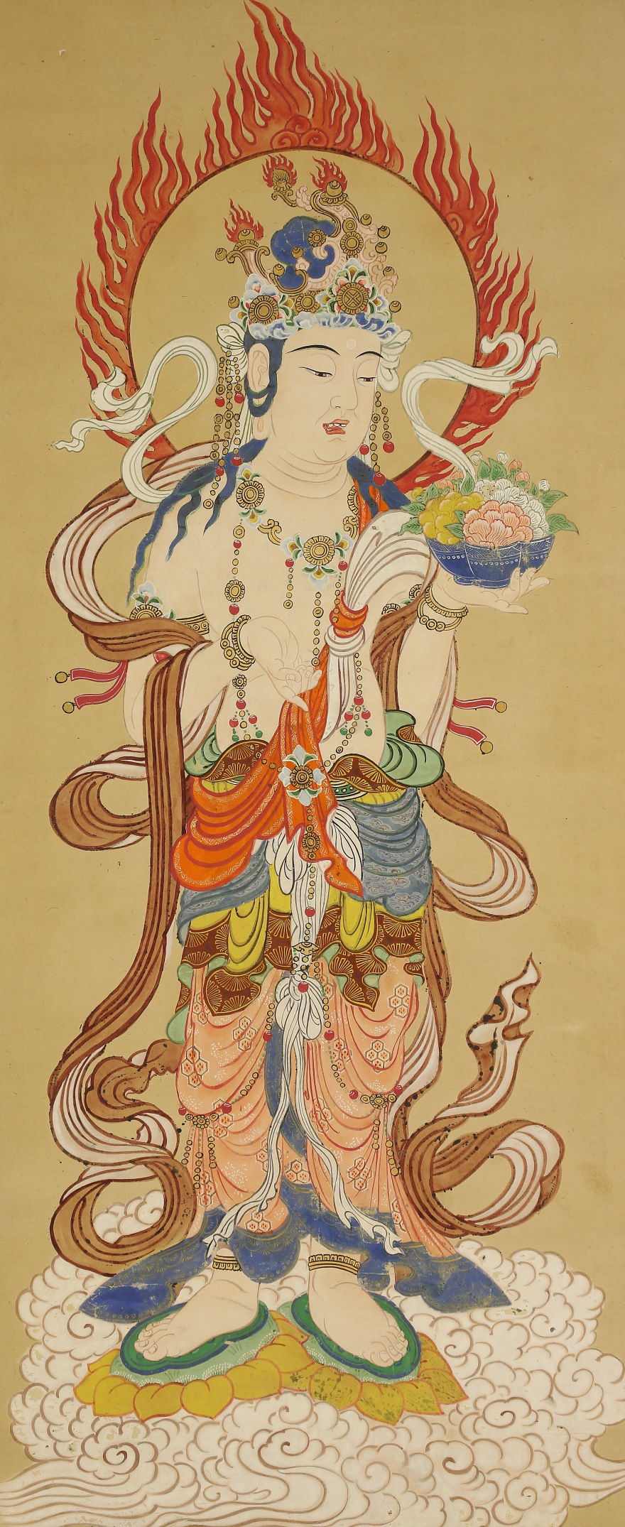 一灯】c7931 仏画 地天像 江戸時代 十二天 中国画（国宝 十二天