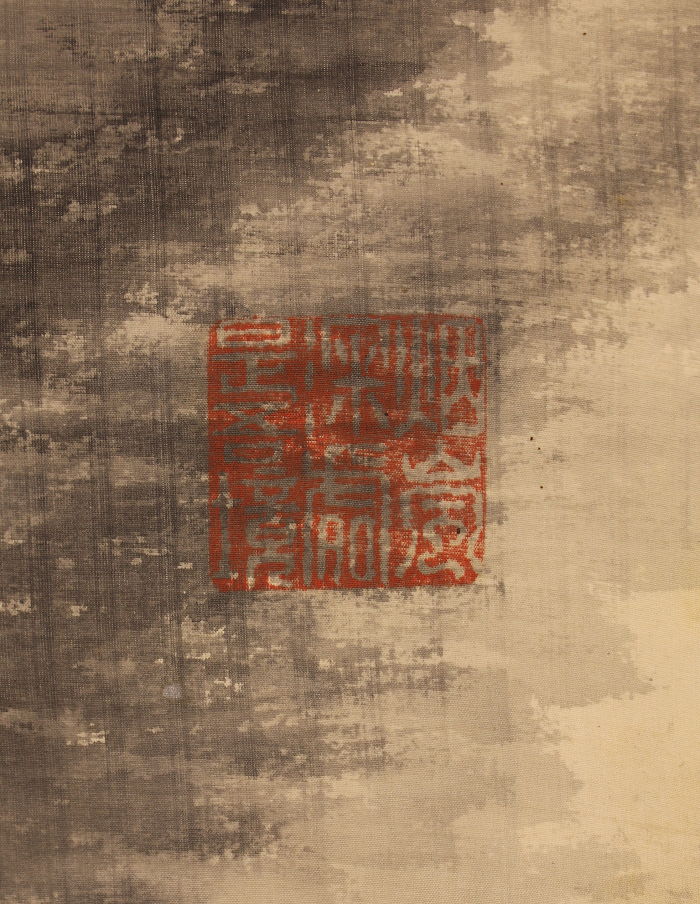 日本画　水墨山水　★手書き　1点モノ★嬉しい額装付！外寸約420×420mm9 日本画 水墨山水 ☆手書き 1点モノ☆嬉しい額装付！外寸約561