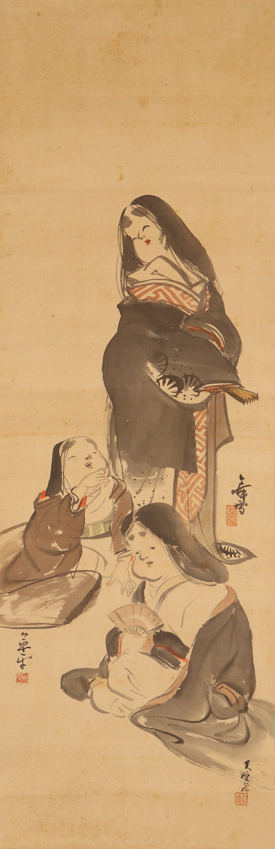 雲山/大原女図/女図/美人図/掛軸/名家伝来/AE-231 雲山/大原女図/女図/美人図/掛軸/名家伝来/AE-231 酸っぱ