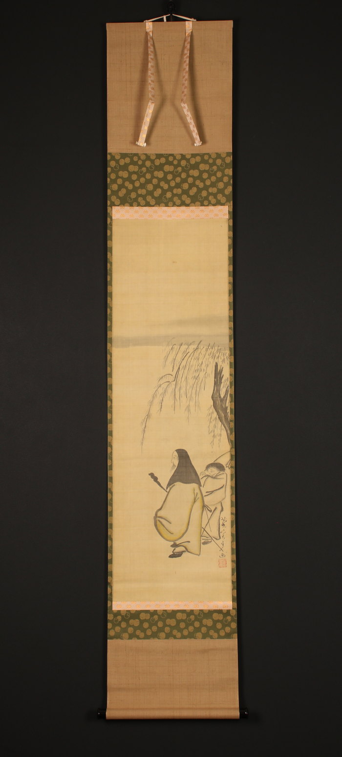 模写】【伝来】az3066〈松平不昧〉陶淵明図 極箱 江戸後期の大名茶人