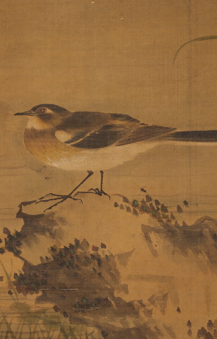 福原五岳/萩花に蝶図/花図/花鳥図/掛軸/名家伝来/AD-102 掛軸 草月作 萩に鶉 花鳥図 - メルカリ