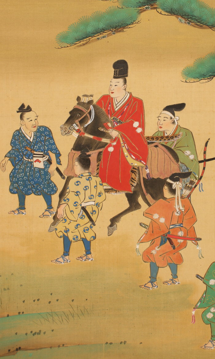 【模写】【伝来】az4249〈土佐光文〉有栖川宫御进発図 极箱 土佐派