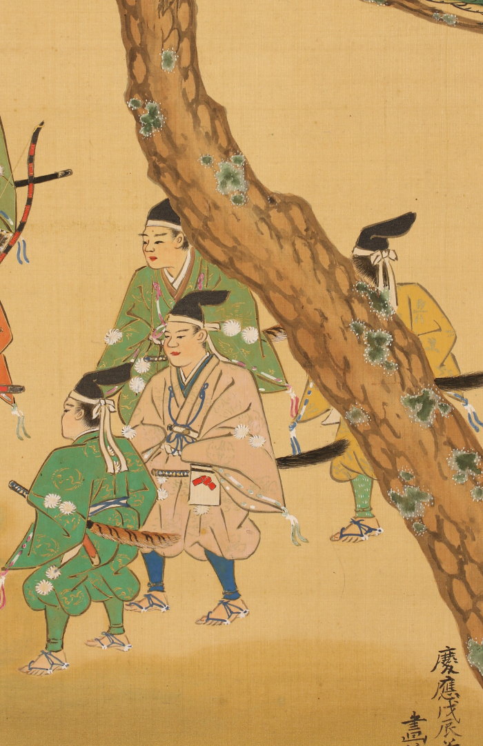 【模写】【伝来】az4249〈土佐光文〉有栖川宫御进発図 极箱 土佐派