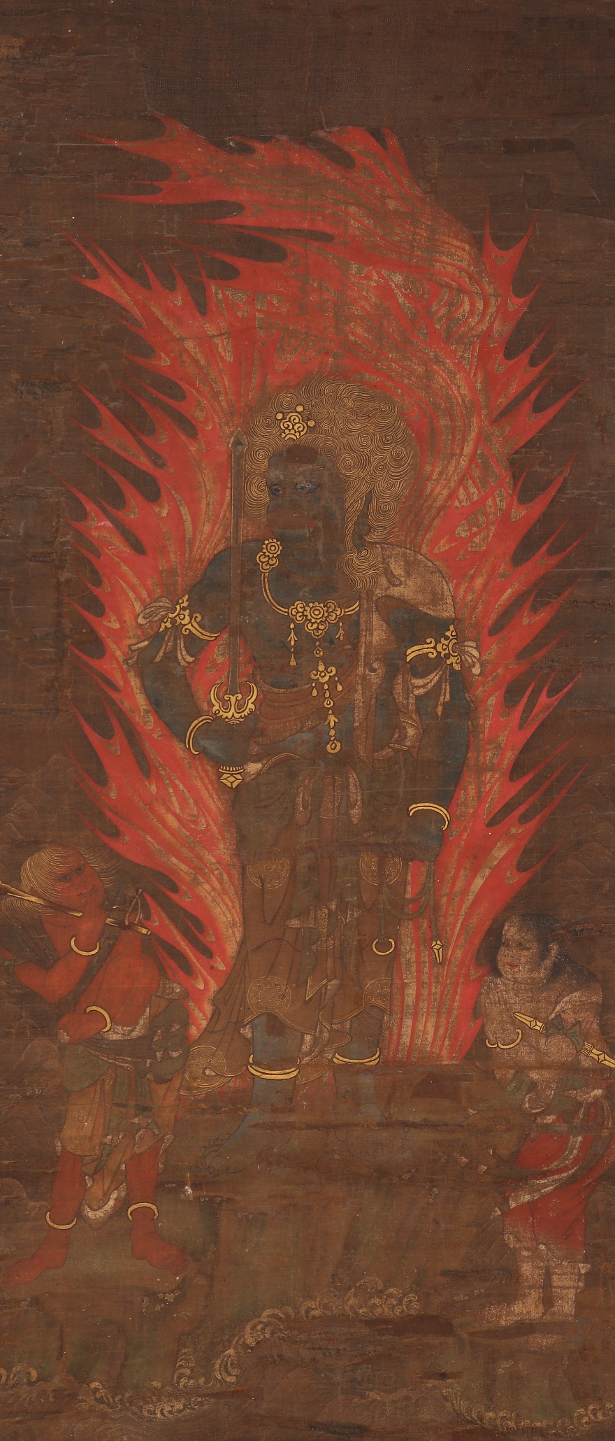 【伝来】b1773 古画 不动明王像 室町时代 中国画