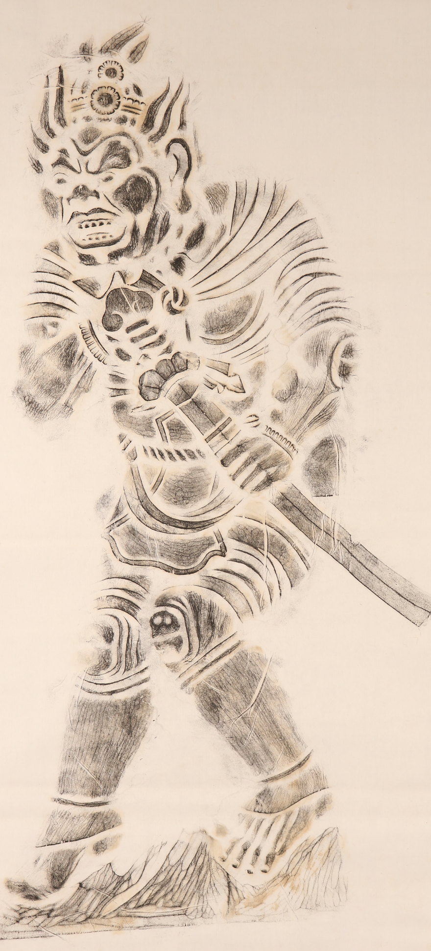 【版画】【伝来】b3968 兴福寺 板雕十二神将立像 招杜罗大将図 国宝