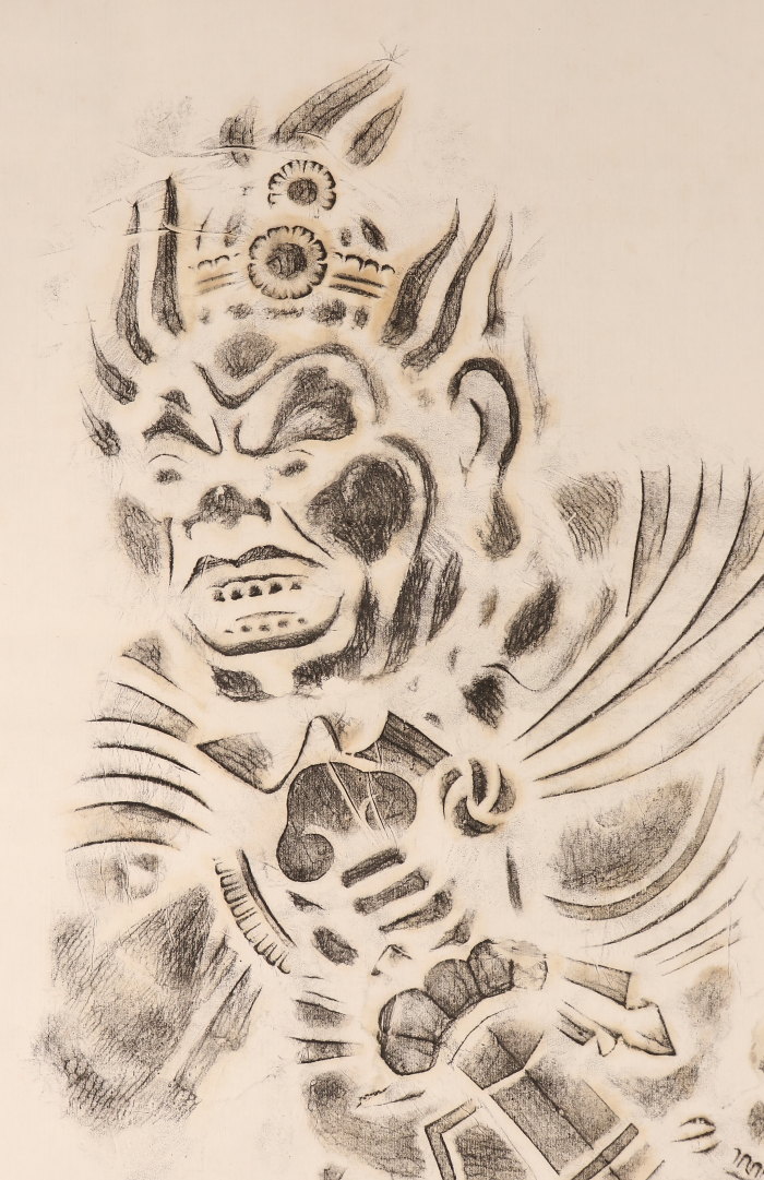 【版画】【伝来】b3968 兴福寺 板雕十二神将立像 招杜罗大将図 国宝