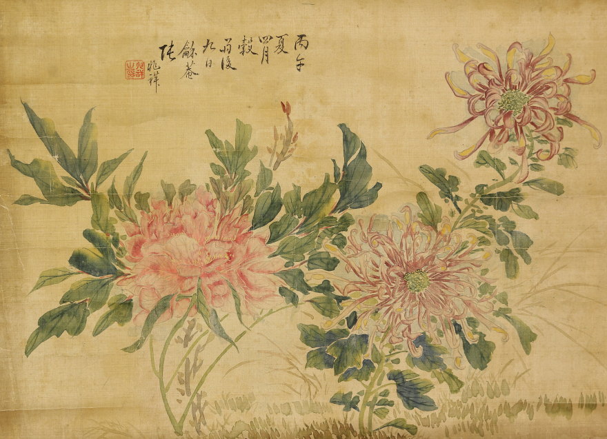 吉祥日本画「夢牡丹の金浮橋」　幸福の牡丹 吉祥日本画「夢牡丹の金浮橋」 幸福の牡丹 （南紀月の瀬温泉