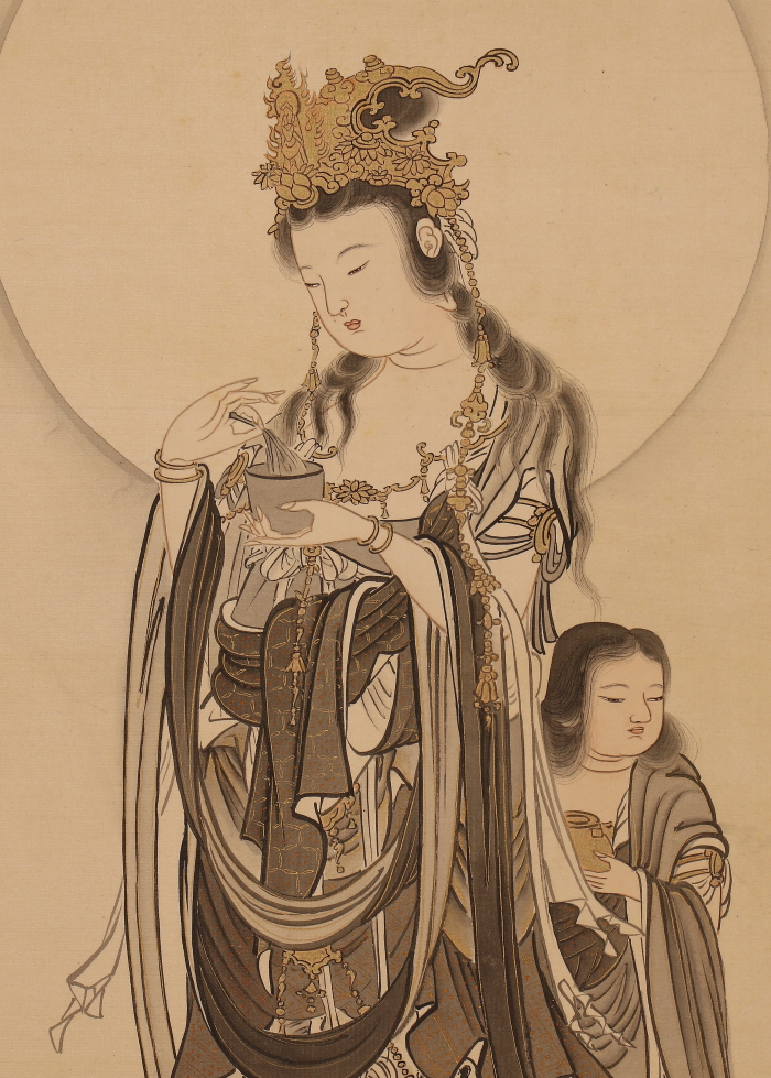 模写】【伝来】B4895〈隆法〉観音図 【大人気，人気セール】