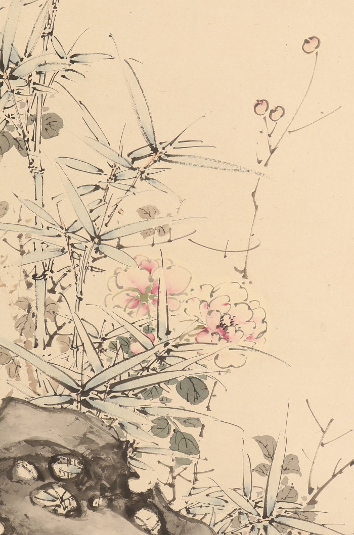 【模写】【伝来】b5196〈山本梅逸〉四君子図 南画家 江戸时代 名古屋