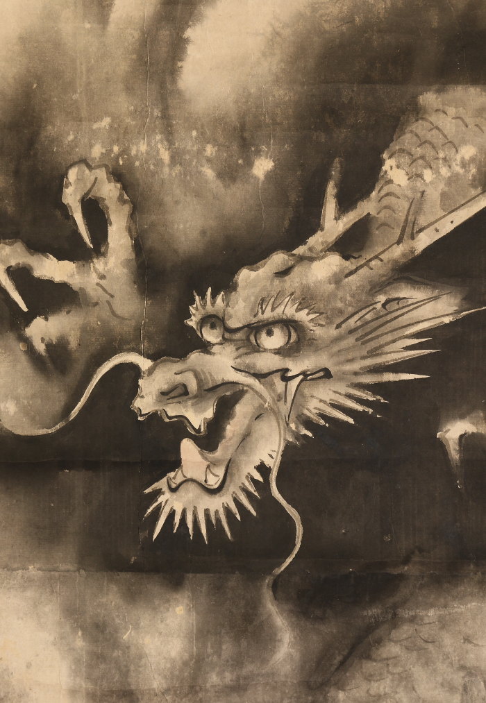 【模写】【伝来】b7463〈狩野周信〉水龙図 江戸时代前期 如川