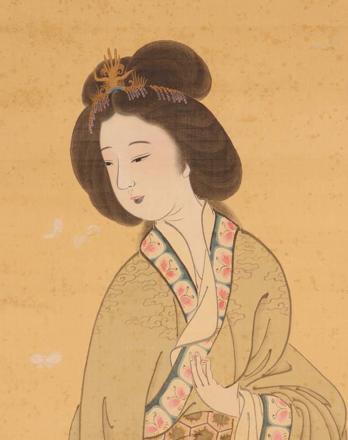 【模写】【伝来】b7832〈长沢芦雪〉唐美人図 円山応挙师事