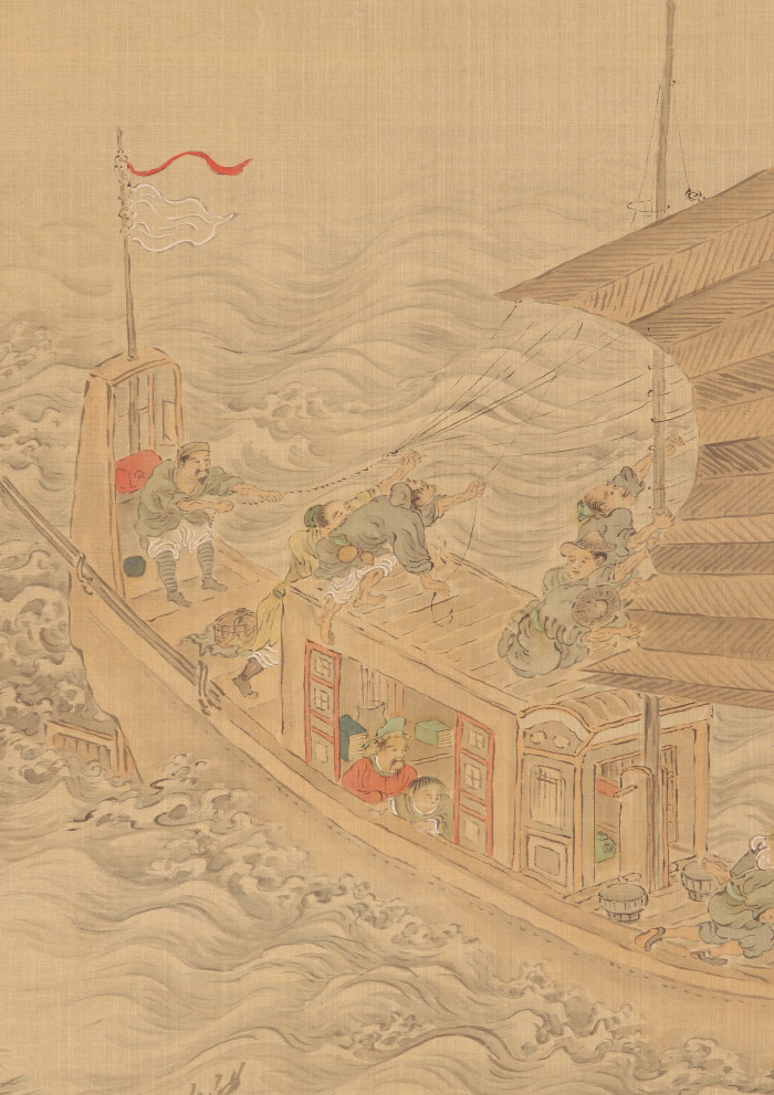 渡辺崋山［ 無我曳舟図 ］全楽堂落款 真筆 江戸後期文人画大家 旧蔵箱