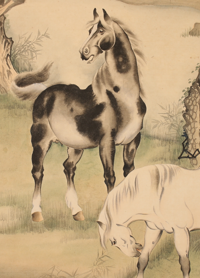 【模写】【伝来】委托品 f9235〈戈湘岚〉马図 中国画