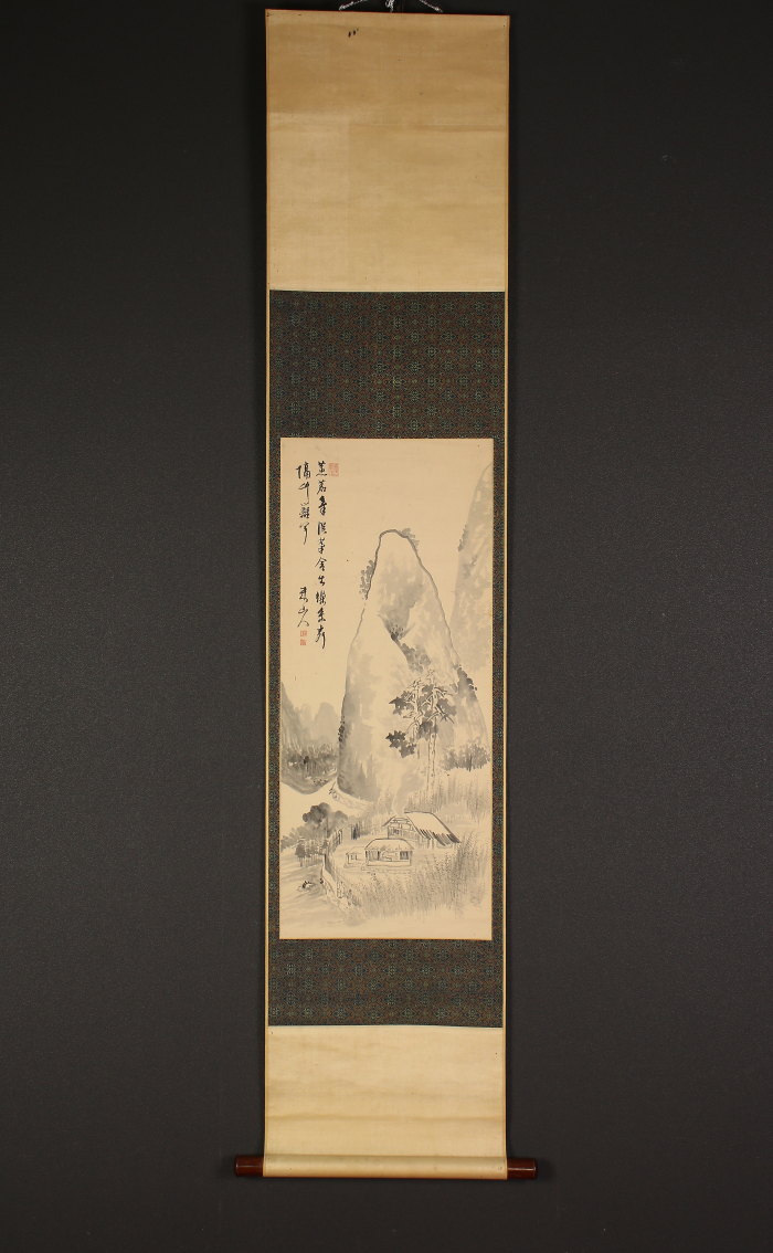 模写】【伝来】f9391〈岡田米山人〉山水図 大坂の人 文人画家