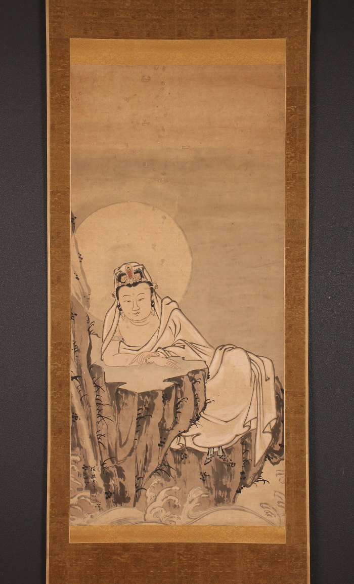 【模写】【伝来】f9484〈狩野探幽〉白衣観音図 江戸前期 锻冶桥狩野